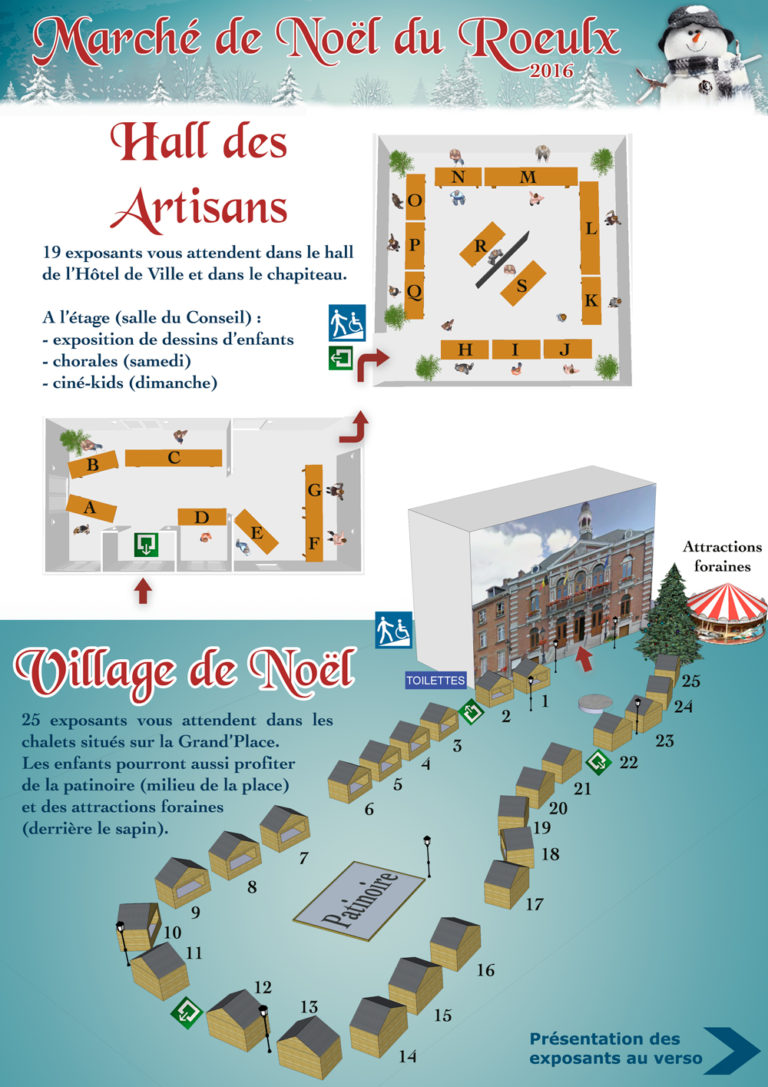Plan du Marché de Noël 2016 - Marché de Noël du Roeulx Plan du Marché de Noël 2016 - Marché de Noël du Roeulx